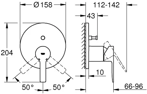 Grohe - Lineare - Kádtöltő csaptelep - 24064001 – 2. kép