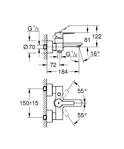 Grohe - Lineare - Kádtöltő csaptelep - 33849AL1 – 2. kép