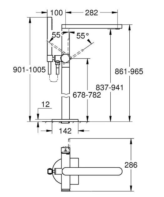 Grohe - Plus - Kádtöltő csaptelep - 23846003 – 2. kép