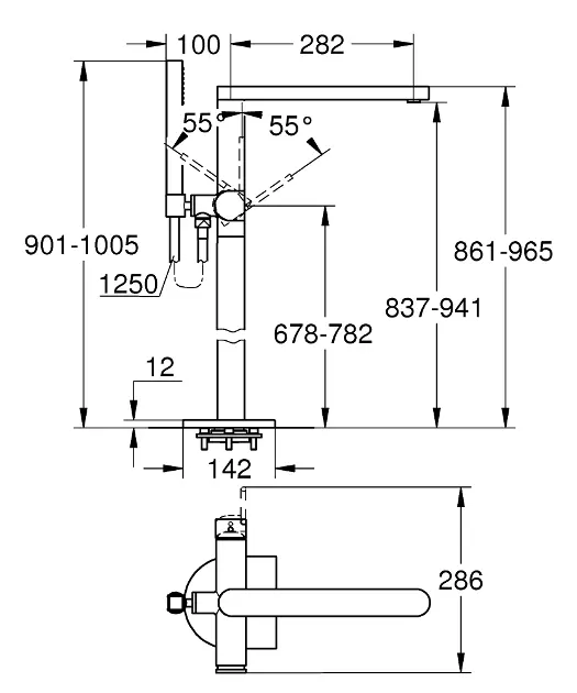 Grohe - Plus - Kádtöltő csaptelep - 23846DC3 – 2. kép