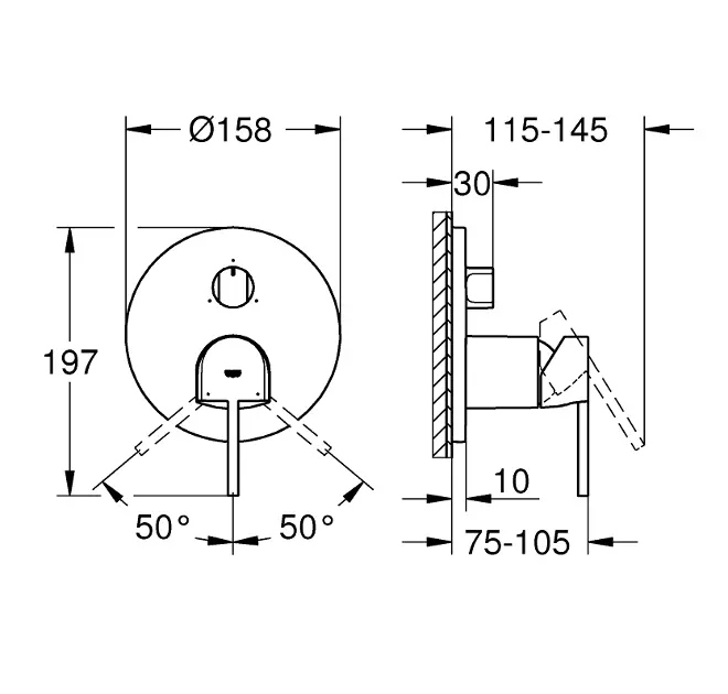 Grohe - Plus - Kádtöltő csaptelep - 24093AL3 – 2. kép