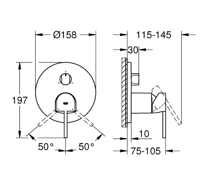 Grohe - Plus - Kádtöltő csaptelep - 24093DC3 – 2. kép