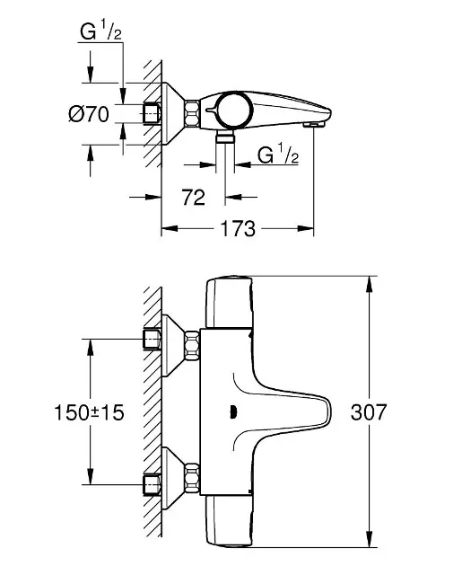 Grohe - Precision Trend - Kádtöltő csaptelep - 1022162432 – 2. kép