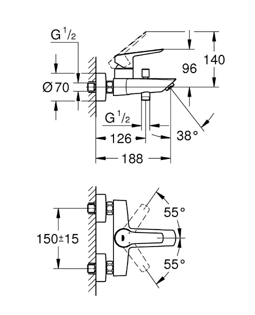 Grohe - QuickFix Start - Kádtöltő csaptelep - 24206002 – 2. kép