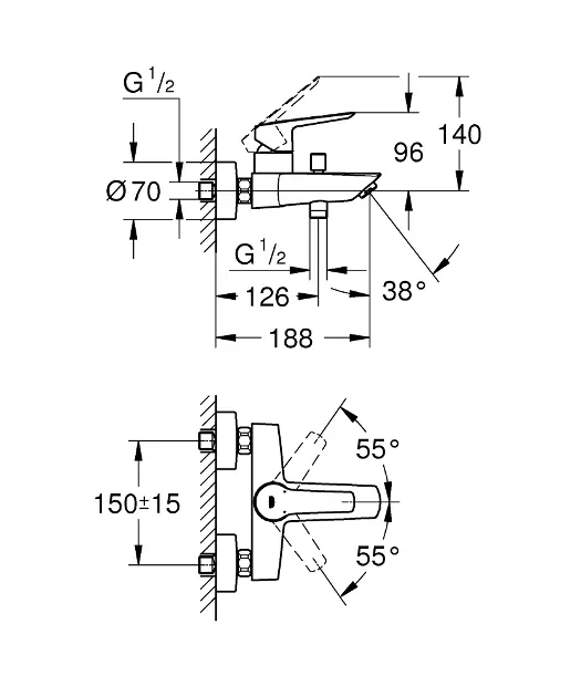 Grohe - QuickFix Start - Kádtöltő csaptelep - 322782432 – 2. kép
