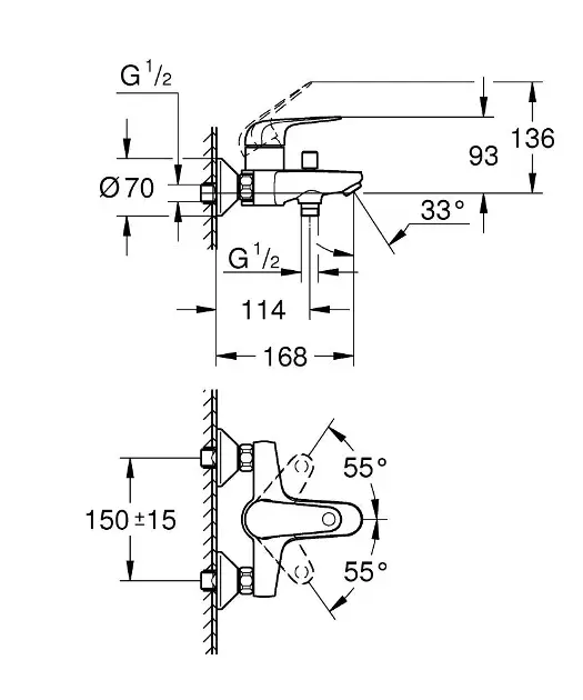 Grohe - Swift - Kádtöltő csaptelep - 24335001 – 2. kép