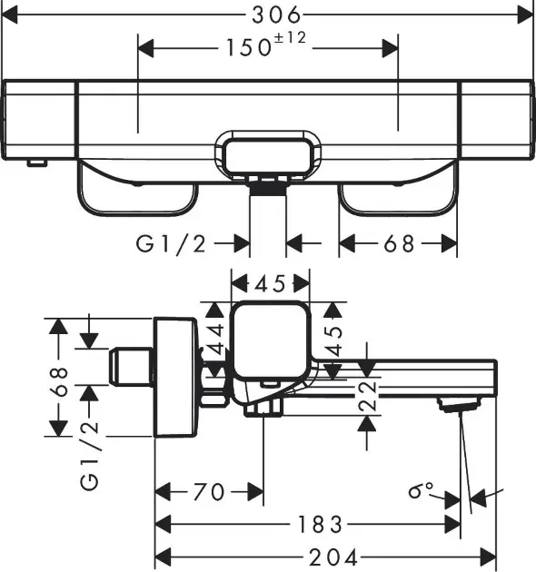Hansgrohe - Ecostat E - Kádtöltő csaptelep - 15774000 – 2. kép