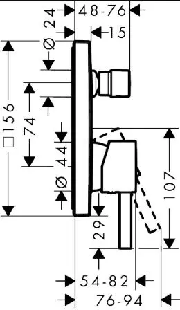 Hansgrohe - Finoris - Kádtöltő csaptelep - 76416140 – 2. kép