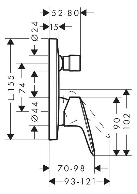 Hansgrohe - Logis - Kádtöltő csaptelep - 71407670 – 2. kép