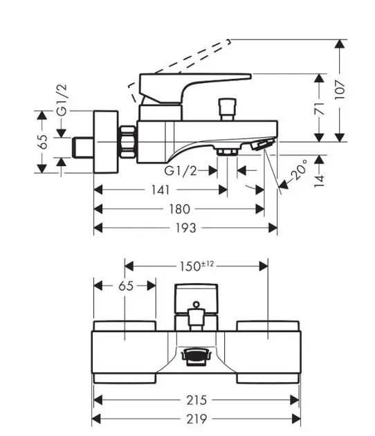 Hansgrohe - Metropol - Kádtöltő csaptelep - 32540000 – 2. kép