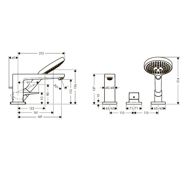 Hansgrohe - Metropol - Kádtöltő csaptelep - 32550000 – 2. kép