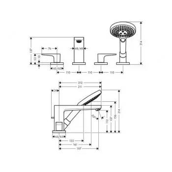 Hansgrohe - Metropol - Kádtöltő csaptelep - 32552000 – 2. kép