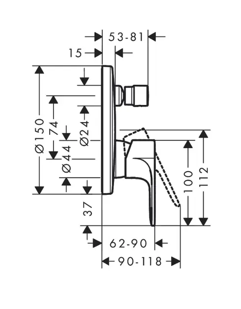 Hansgrohe - Rebris S - Kádtöltő csaptelep - 72466670 – 2. kép