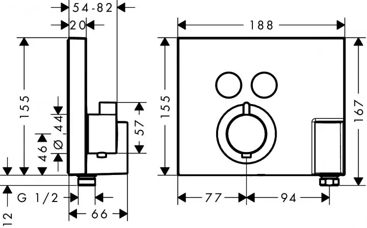 Hansgrohe - Shower Select - Kádtöltő csaptelep - 15765000 – 2. kép