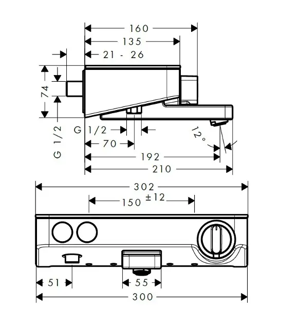 Hansgrohe - ShowerTablet Select - Kádtöltő csaptelep - 13151400 – 2. kép