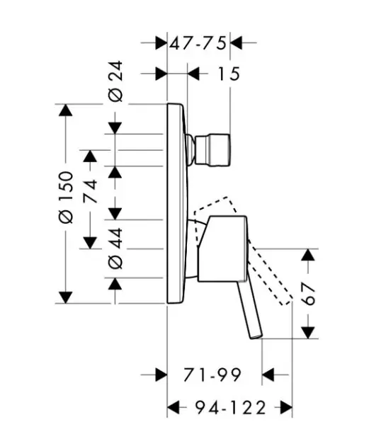 Hansgrohe - Talis S - Kádtöltő csaptelep - 32475000 – 2. kép