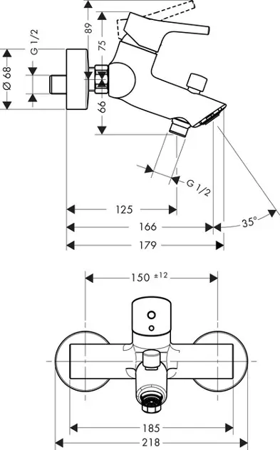 Hansgrohe - Talis S - Kádtöltő csaptelep - 72400000 – 2. kép