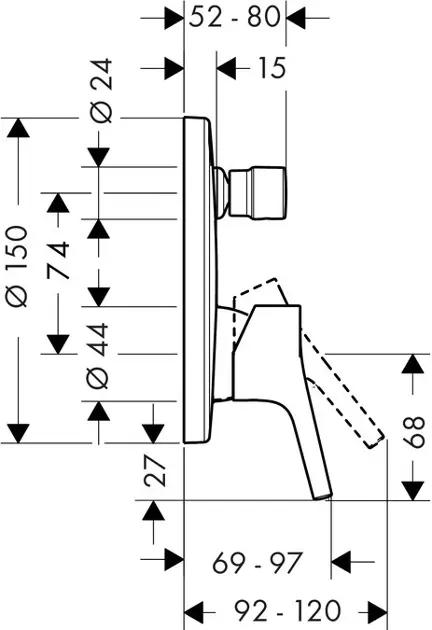 Hansgrohe - Talis S - Kádtöltő csaptelep - 72406000 – 2. kép