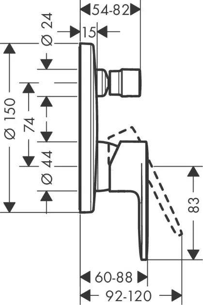 Hansgrohe - Vernis Blend - Kádtöltő csaptelep - 71466670 – 2. kép