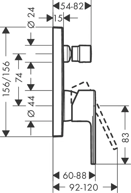Hansgrohe - Vernis Shape - Kádtöltő csaptelep - 71469670 – 2. kép