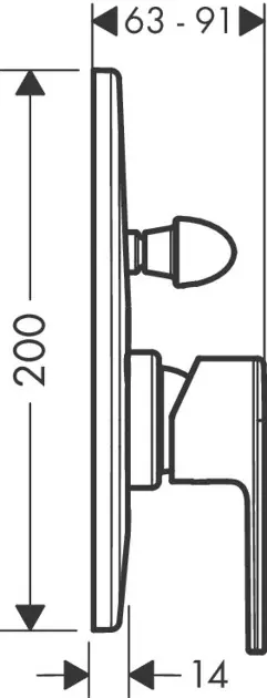 Hansgrohe - Vernis Shape - Kádtöltő csaptelep - 71472670 – 2. kép