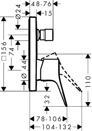 Hansgrohe - Vivenis - Kádtöltő csaptelep - 75416140 – 2. kép