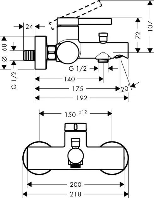 Hansgrohe - Zesis S - Kádtöltő csaptelep - 74420670 – 2. kép