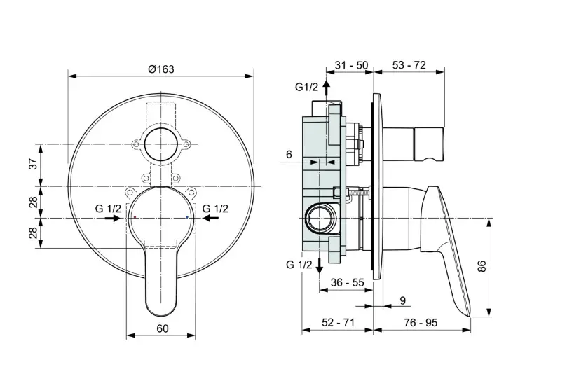 Ideal Standard - Alpha - Kádtöltő csaptelep - A7185AA – 2. kép