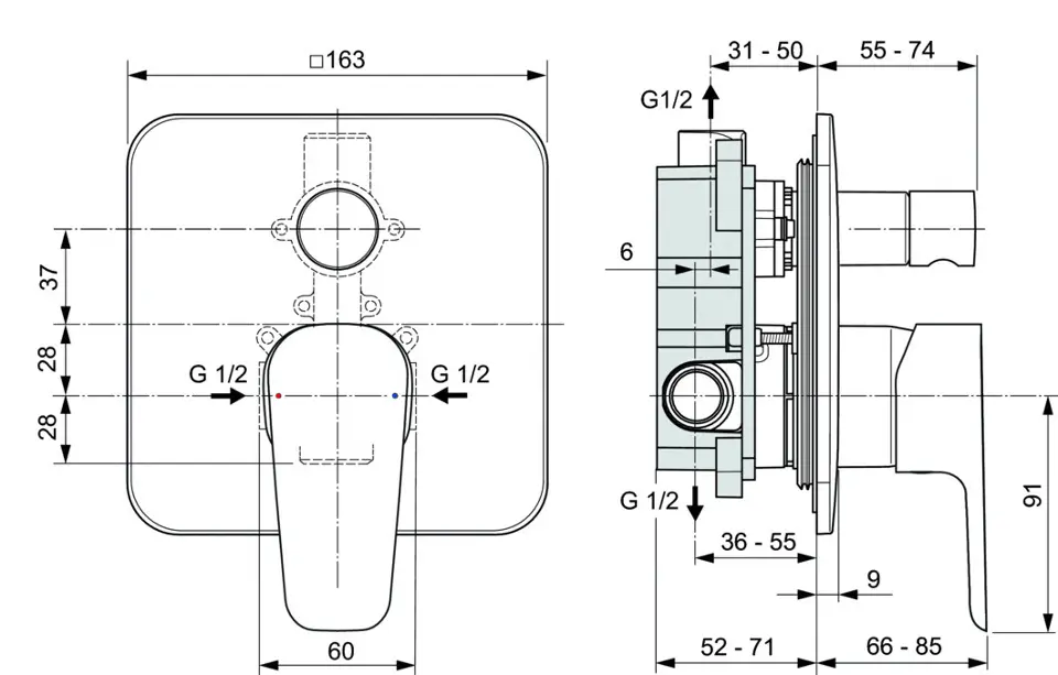 Ideal Standard - Cerafine D - Kádtöltő csaptelep - A7191AA – 2. kép