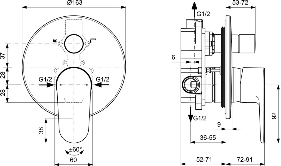Ideal Standard - Cerafine O - Kádtöltő csaptelep - BD135XG – 2. kép