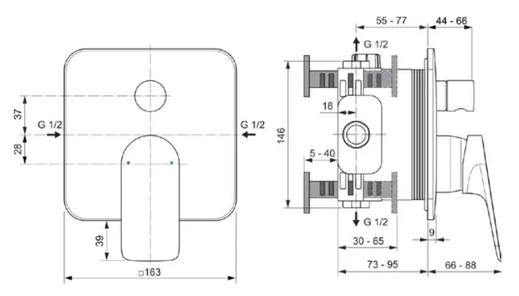 Ideal Standard - Ceralife C - Kádtöltő csaptelep - BE063XG – 2. kép