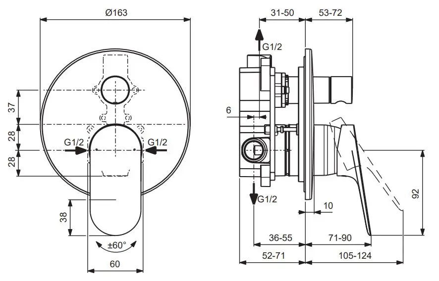 Ideal Standard - Ceralife O - Kádtöltő csaptelep - BE023AA – 2. kép