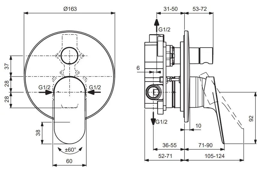 Ideal Standard - Ceralife O - Kádtöltő csaptelep - BE023XG – 2. kép