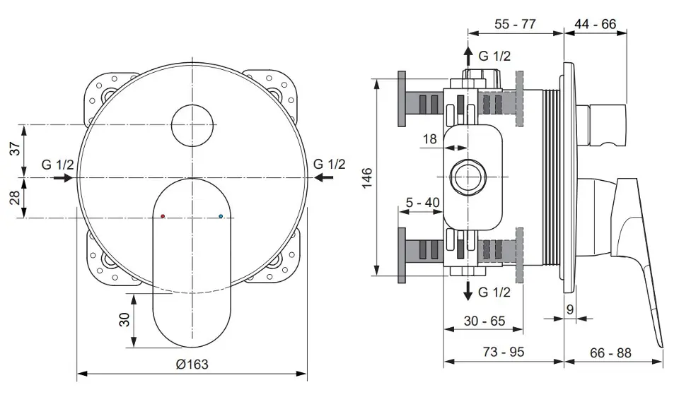 Ideal Standard - Ceralife O - Kádtöltő csaptelep - BE025AA – 2. kép