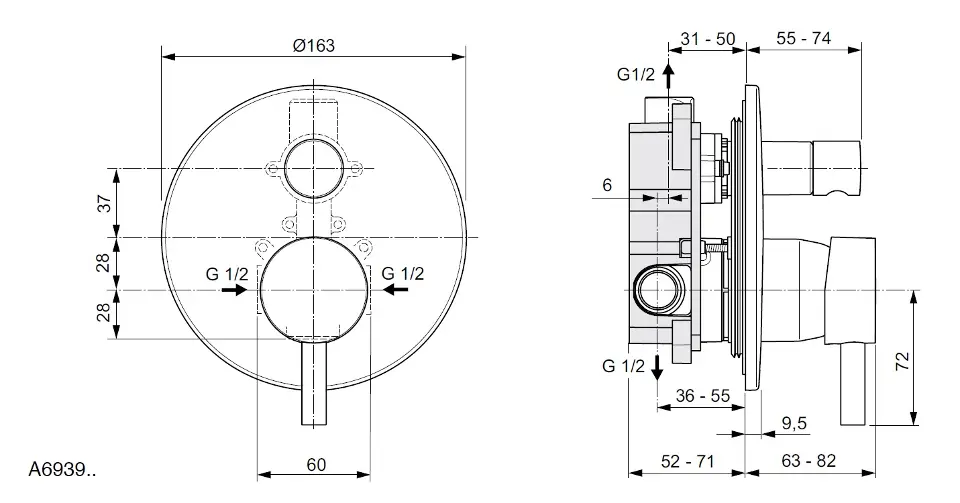 Ideal Standard - CeraLine - Kádtöltő csaptelep - A6939XG – 2. kép