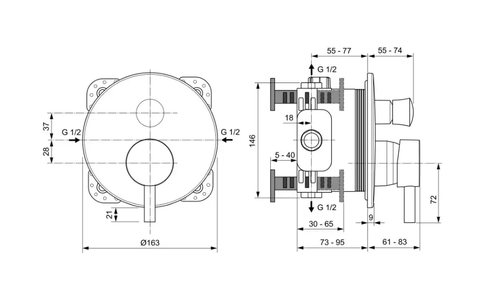 Ideal Standard - CeraLine - Kádtöltő csaptelep - A7389AA – 2. kép