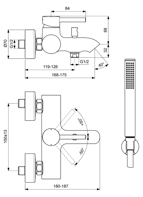 Ideal Standard - CeraLine - Kádtöltő csaptelep - BC270AA – 2. kép