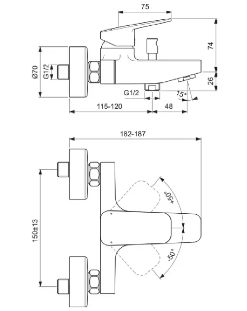 Ideal Standard - CeraPlan - Kádtöltő csaptelep - BD256XG – 2. kép
