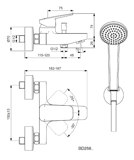 Ideal Standard - CeraPlan - Kádtöltő csaptelep - BD258AA – 2. kép