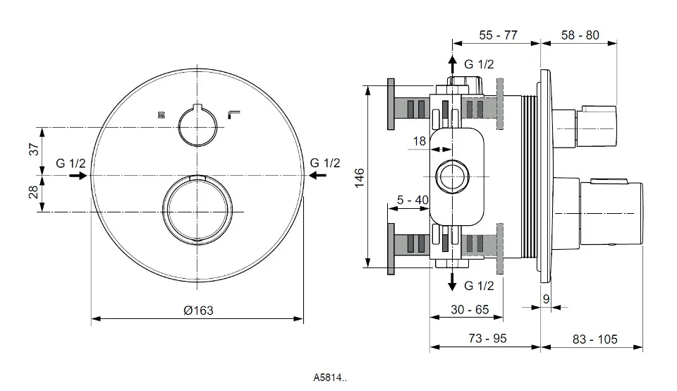 Ideal Standard - CeraTherm - Kádtöltő csaptelep - A5814A2 – 2. kép