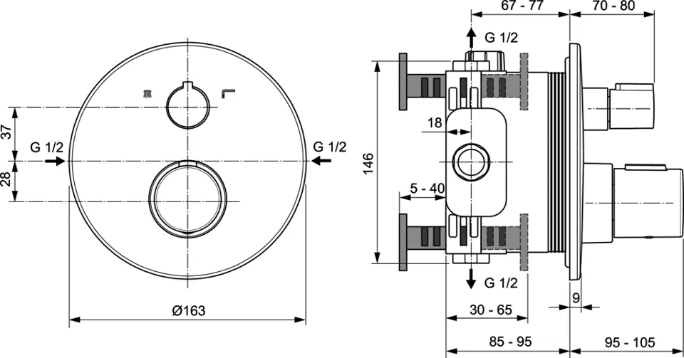 Ideal Standard - CeraTherm - Kádtöltő csaptelep - A5815XG – 2. kép