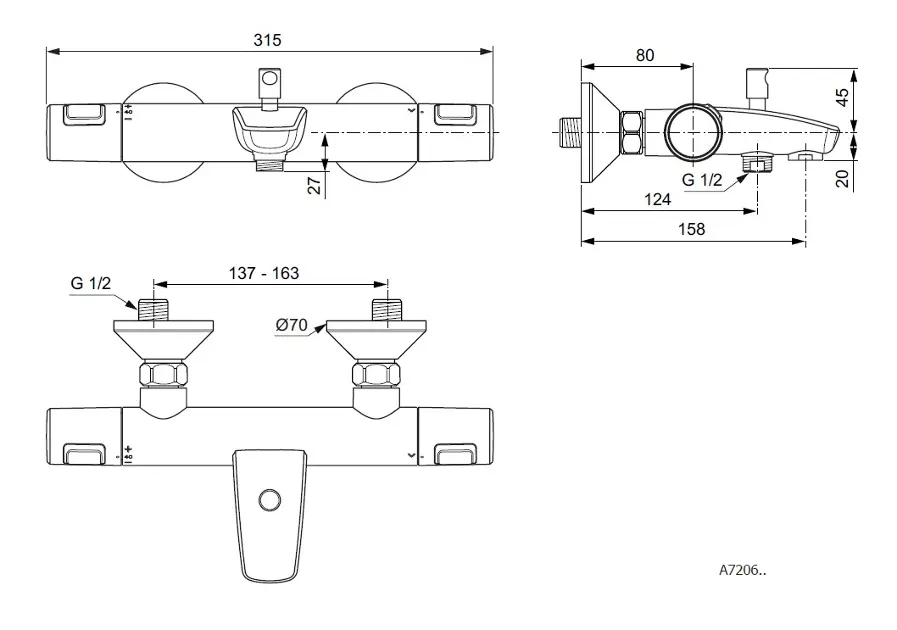 Ideal Standard - CeraTherm - Kádtöltő csaptelep - A7206AA – 2. kép