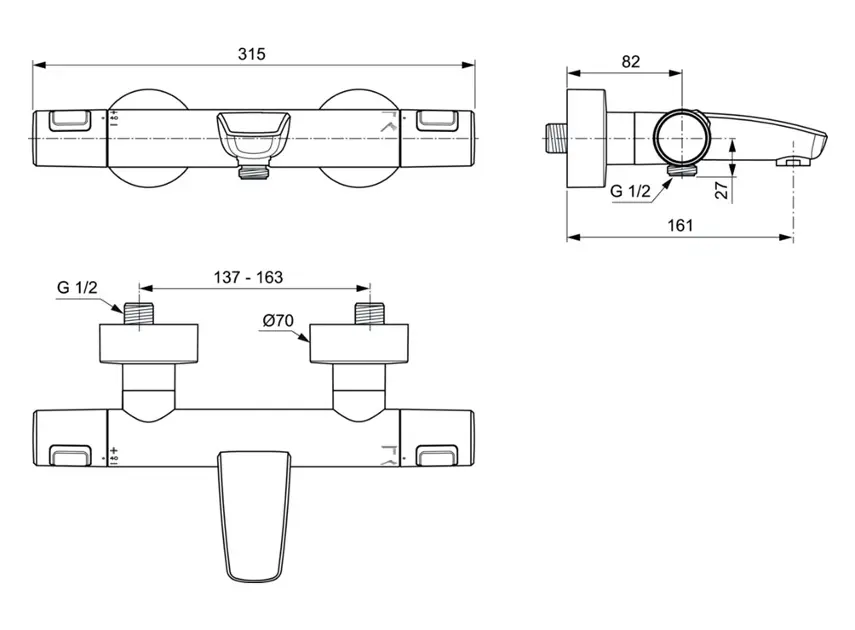 Ideal Standard - CeraTherm - Kádtöltő csaptelep - A7544XG – 2. kép