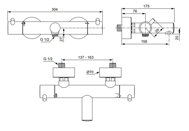 Ideal Standard - CeraTherm - Kádtöltő csaptelep - A7588AA – 2. kép