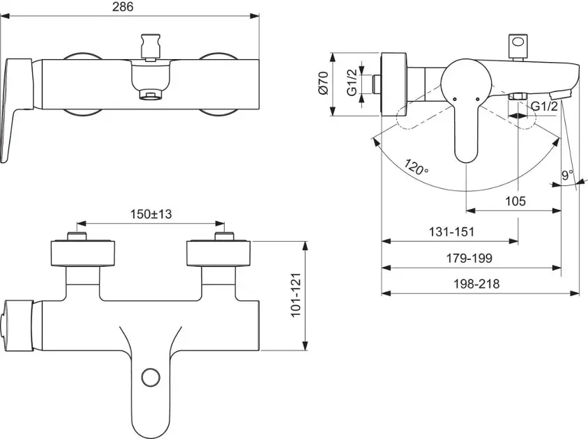 Ideal Standard - Connect Blue - Kádtöltő csaptelep - B9921AA – 2. kép