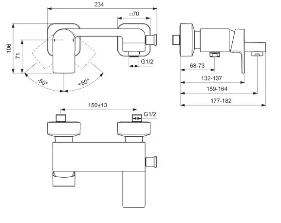 Ideal Standard - Edge - Kádtöltő csaptelep - A7121AA – 2. kép