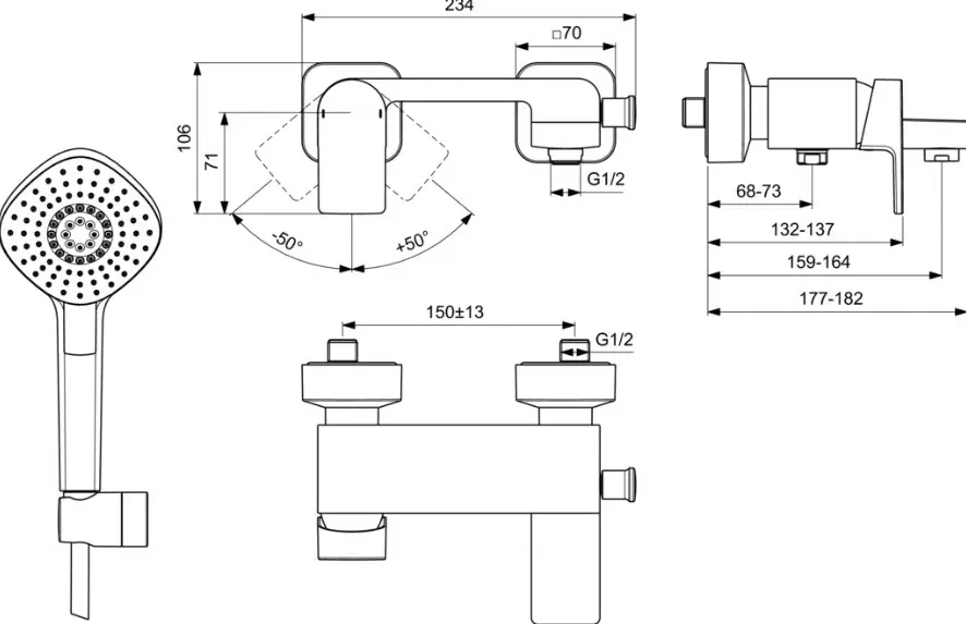 Ideal Standard - Edge - Kádtöltő csaptelep - A7122AA – 2. kép