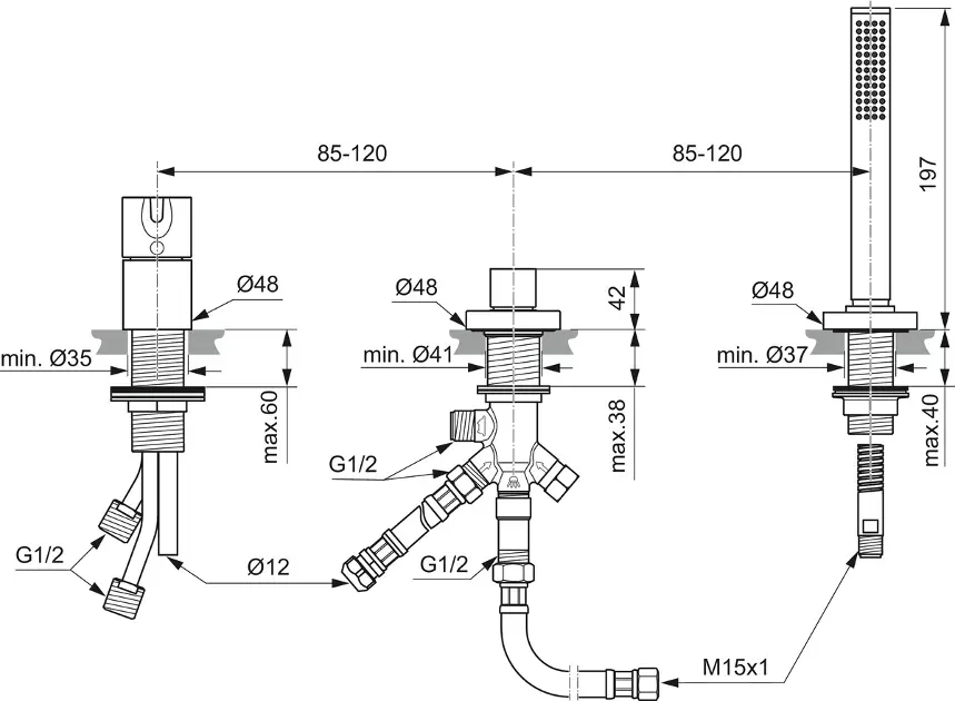 Ideal Standard - Joy - Kádtöltő csaptelep - BC788AA – 2. kép
