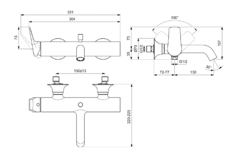 Ideal Standard - La Dolce Vita - Kádtöltő csaptelep - BD666A2 – 2. kép