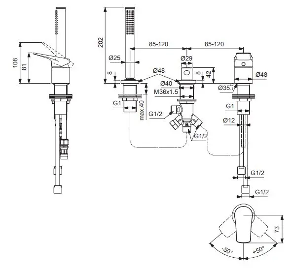 Ideal Standard - La Dolce Vita - Kádtöltő csaptelep - BD670GN – 2. kép